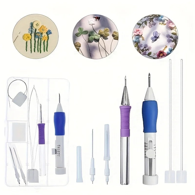 7-Piece Embroidery Punch Needle Sewing Tool Set for Hand Knitting And Sewing Magic Embroidery Punch Needle Kit Sealing Tools