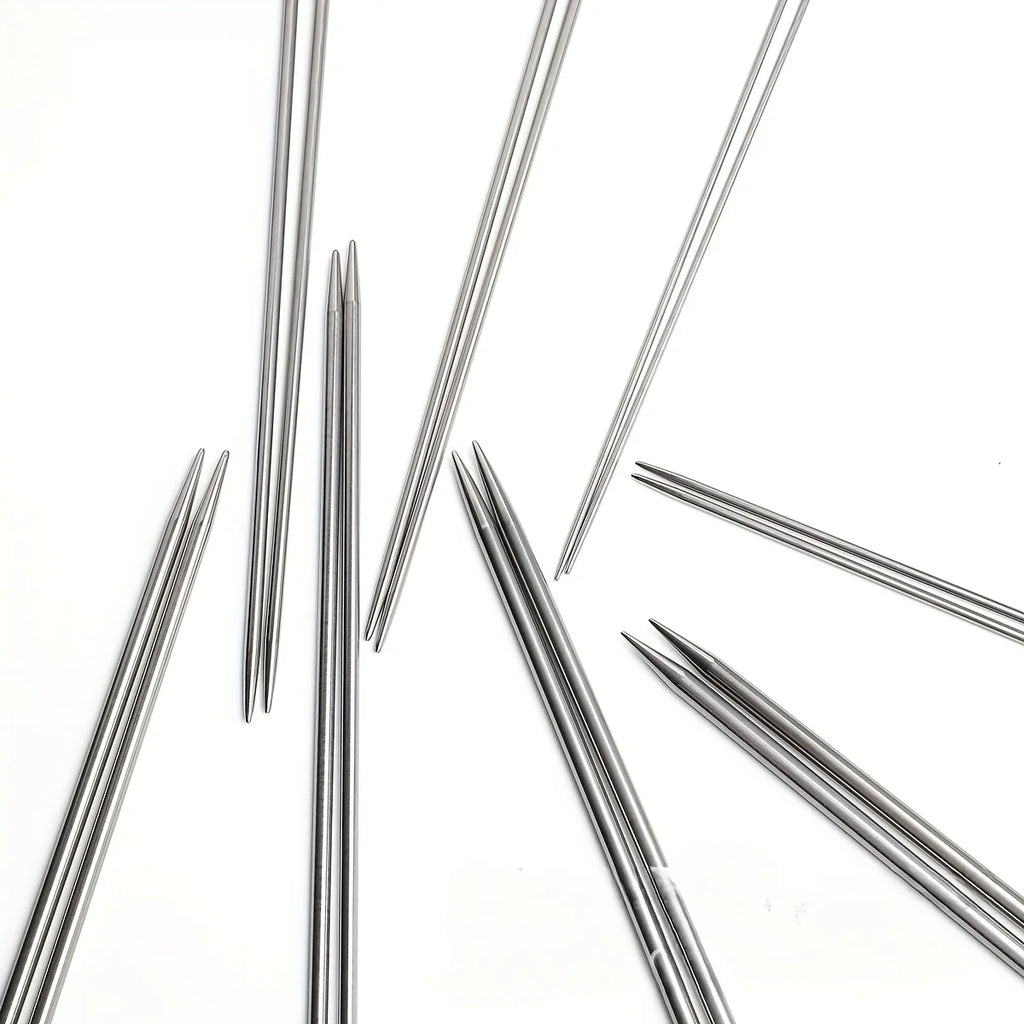 22Pcs Stainless Steel Knitting Needle Set, Length 13.78 Inches, Includes 2Mm-8Mm, Sweater Needles, Scarf Needles, 11 Different Sizes to Meet Different Knitting Needs, Can Be Used to Knit Hats, Scarves, Socks, Shawls, Sweaters, Perfect Mother's Day Gift