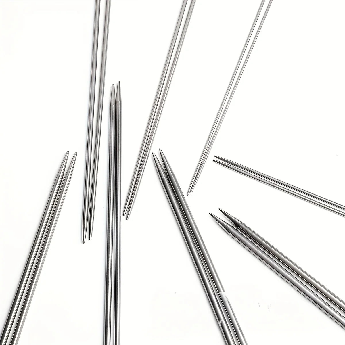 22Pcs Stainless Steel Knitting Needle Set, Length 13.78 Inches, Includes 2Mm-8Mm, Sweater Needles, Scarf Needles, 11 Different Sizes to Meet Different Knitting Needs, Can Be Used to Knit Hats, Scarves, Socks, Shawls, Sweaters, Perfect Mother's Day Gift